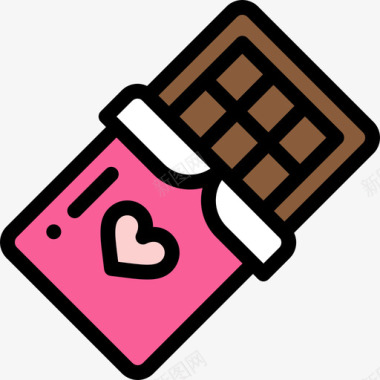 巧克力情人节55线性颜色图标图标