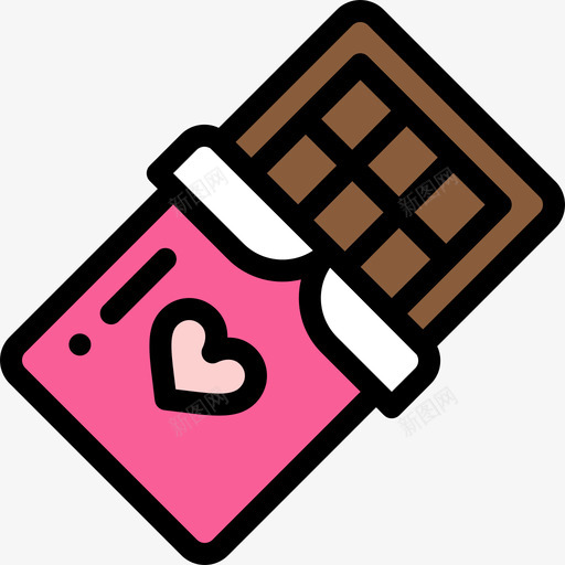 巧克力情人节55线性颜色图标svg_新图网 https://ixintu.com 巧克力 情人节 线性 颜色