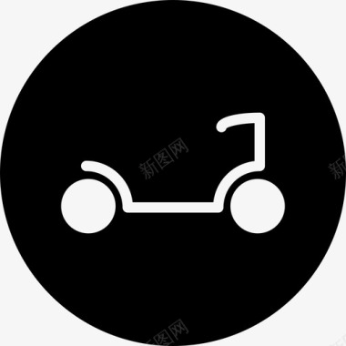 滑板车摩托车运输圆填料图标图标