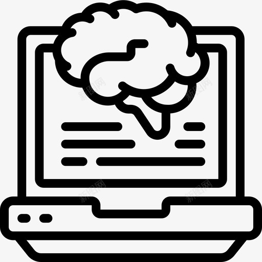 机器学习人工智能大脑图标svg_新图网 https://ixintu.com 人工智能 大纲 大脑 学习 机器