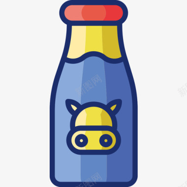 奶瓶食品饮料7线性颜色图标图标