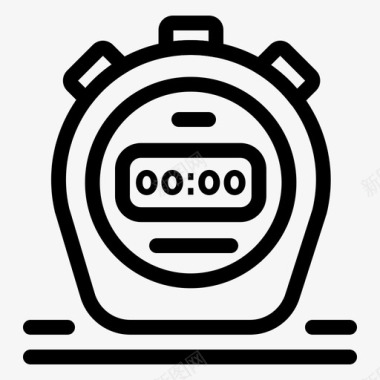 计时器秒表商业动机黑线图标图标