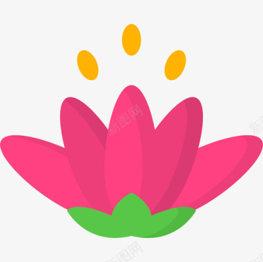 莲花印度共和国日平淡图标图标