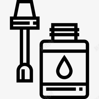 胶水办公用品供应商线性图标图标