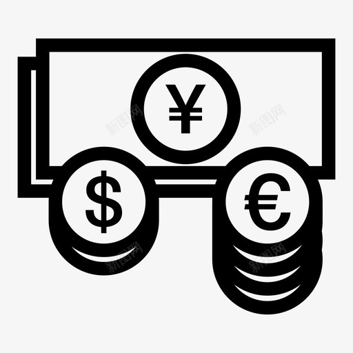货币欧元外汇图标svg_新图网 https://ixintu.com 外汇 欧元 经济金融 货币