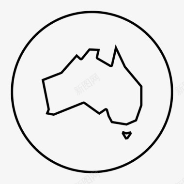 澳大利亚地图简单国家悉尼图标图标