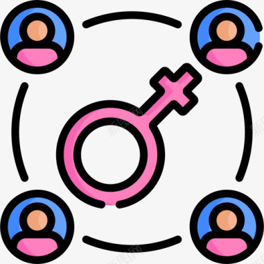 妇女节妇女节6线性颜色图标图标