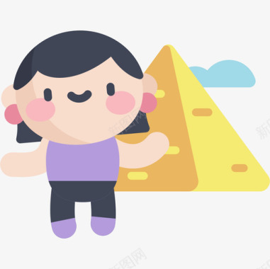 金字塔旅行的人2平的图标图标