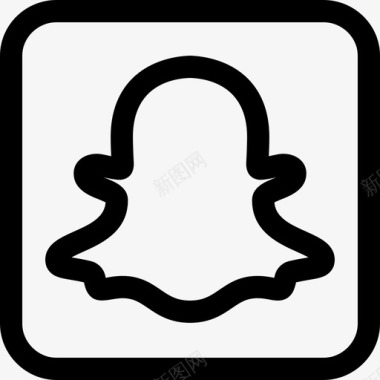 Snapchat社交媒体徽标5线性图标图标