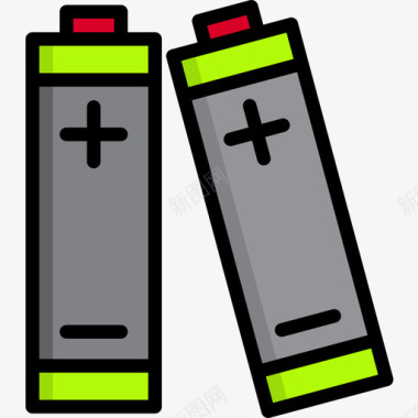 电池污染13线性颜色图标图标