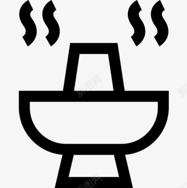 火锅亚洲餐厅8线性图标图标