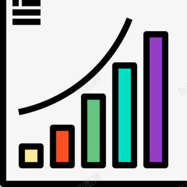 条形图业务247线颜色图标图标