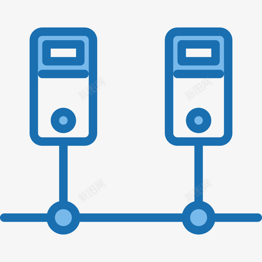 服务器网络和数据库23蓝色图标svg_新图网 https://ixintu.com 数据库 服务器 网络 蓝色