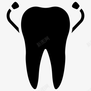 牙科护理牙科检查牙科镜图标图标