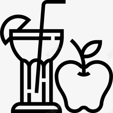 苹果汁健康食品16直系图标图标