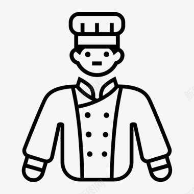 厨师烹饪专家职业线图标图标