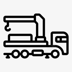 重型车辆cnuckleboom起重机建筑重型图标高清图片