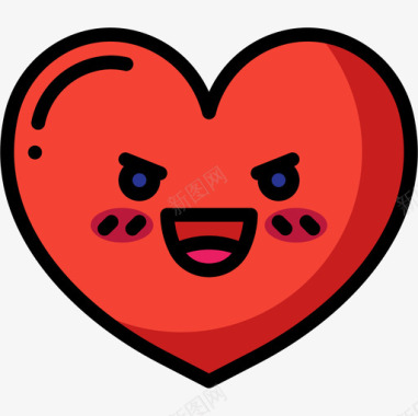 心脏心脏表情5线性颜色图标图标