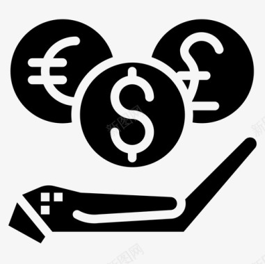 金钱商业12坚实图标图标