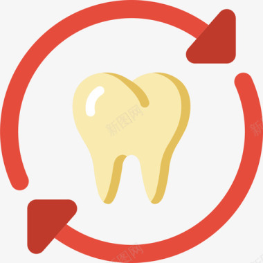 牙齿牙科6扁平图标图标