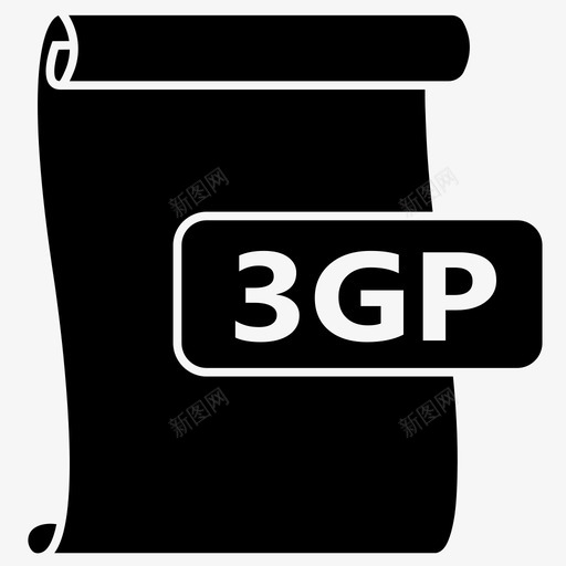 3gp3gp文件3gpp图标svg_新图网 https://ixintu.com 3gp 3gpp 媒体文件 文件 格式