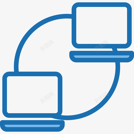 连接网络和数据库23蓝色图标svg_新图网 https://ixintu.com 数据库 网络 蓝色 连接
