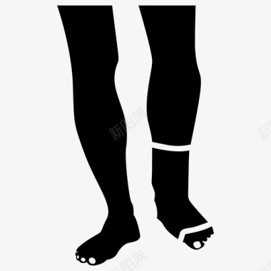 足部骨折足部疼痛足部绷带图标图标