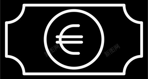欧元钞票货币图标svg_新图网 https://ixintu.com 欧元 货币 钞票