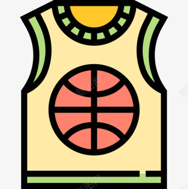 篮球运动衫93号衣服线性颜色图标图标