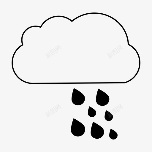 降水降雨天气图标svg_新图网 https://ixintu.com 天气 降水 降雨