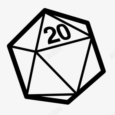 d20骰子龙骰子图标图标