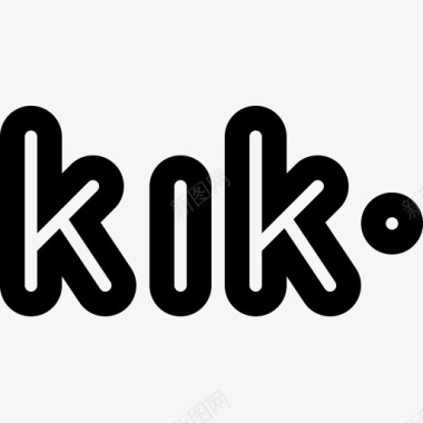 Kik社交媒体标识5线性图标图标