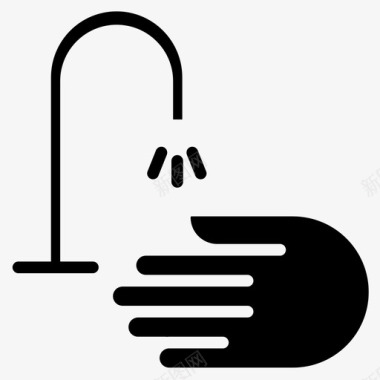 手洗卫生16固体图标图标