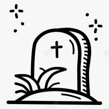 坟墓复活节葬礼图标图标