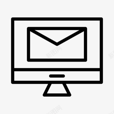 监控邮件笔记本电脑信件图标图标