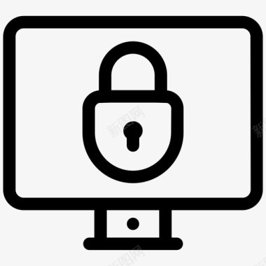 电脑锁安全网络安全图标图标