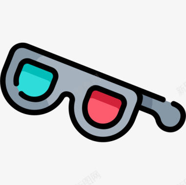 3d眼镜书呆子22线性颜色图标图标