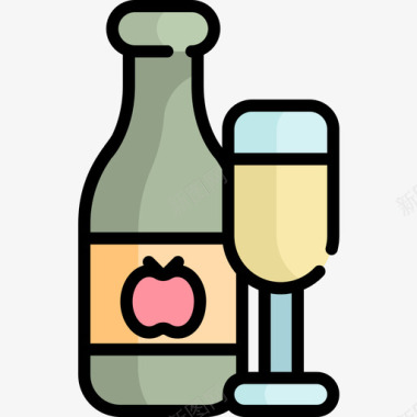 苹果酒汉克斯酒原色图标图标