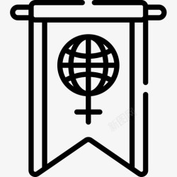 WomensDayGarlandsWomensDay4线性图标高清图片