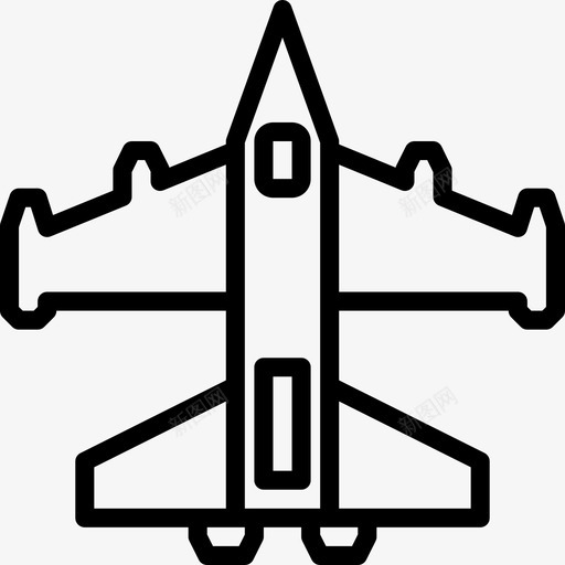 飞机陆军8直线型图标svg_新图网 https://ixintu.com 直线型 陆军8 飞机