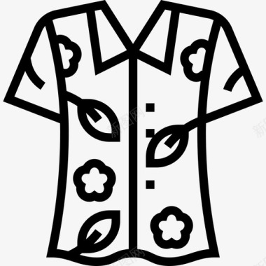 夏威夷衬衫衣服94直线型图标图标