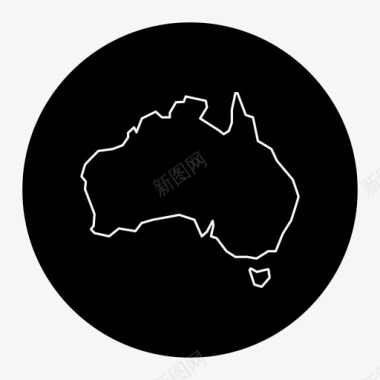 澳大利亚地图大陆国家图标图标