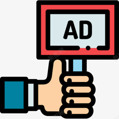 广告营销增长10线性色彩图标图标