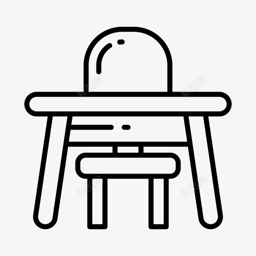 大学椅子书桌图标svg_新图网 https://ixintu.com 书桌 大学 学习 工作 教育 椅子