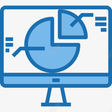 饼图分析9蓝色图标图标