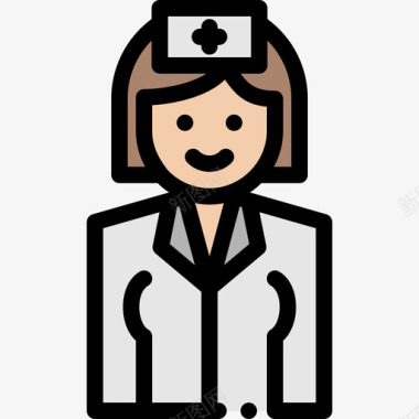 护士女权主义12直系肤色图标图标