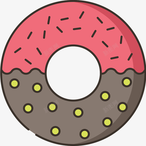 甜甜圈食品饮料6线性颜色图标svg_新图网 https://ixintu.com 甜甜圈 线性 颜色 食品饮料