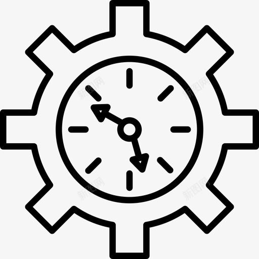 齿轮时钟小时图标svg_新图网 https://ixintu.com 分钟 小时 时钟 时间 设置 齿轮