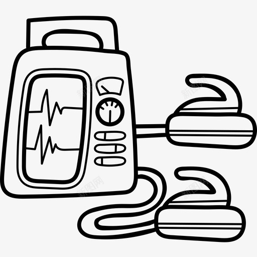 除颤器医疗器械16黑色图标svg_新图网 https://ixintu.com 医疗器械16 除颤器 黑色