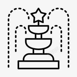 游乐园喷泉喷泉游乐园嘉年华图标高清图片